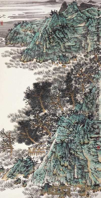 谢冰毅 2004年作 杜工部诗意图 镜心 136×68cm